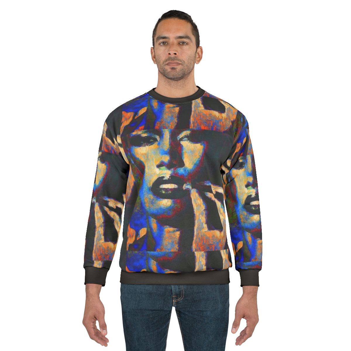 Grace Jones inspired streetwear graphic sweatshirt