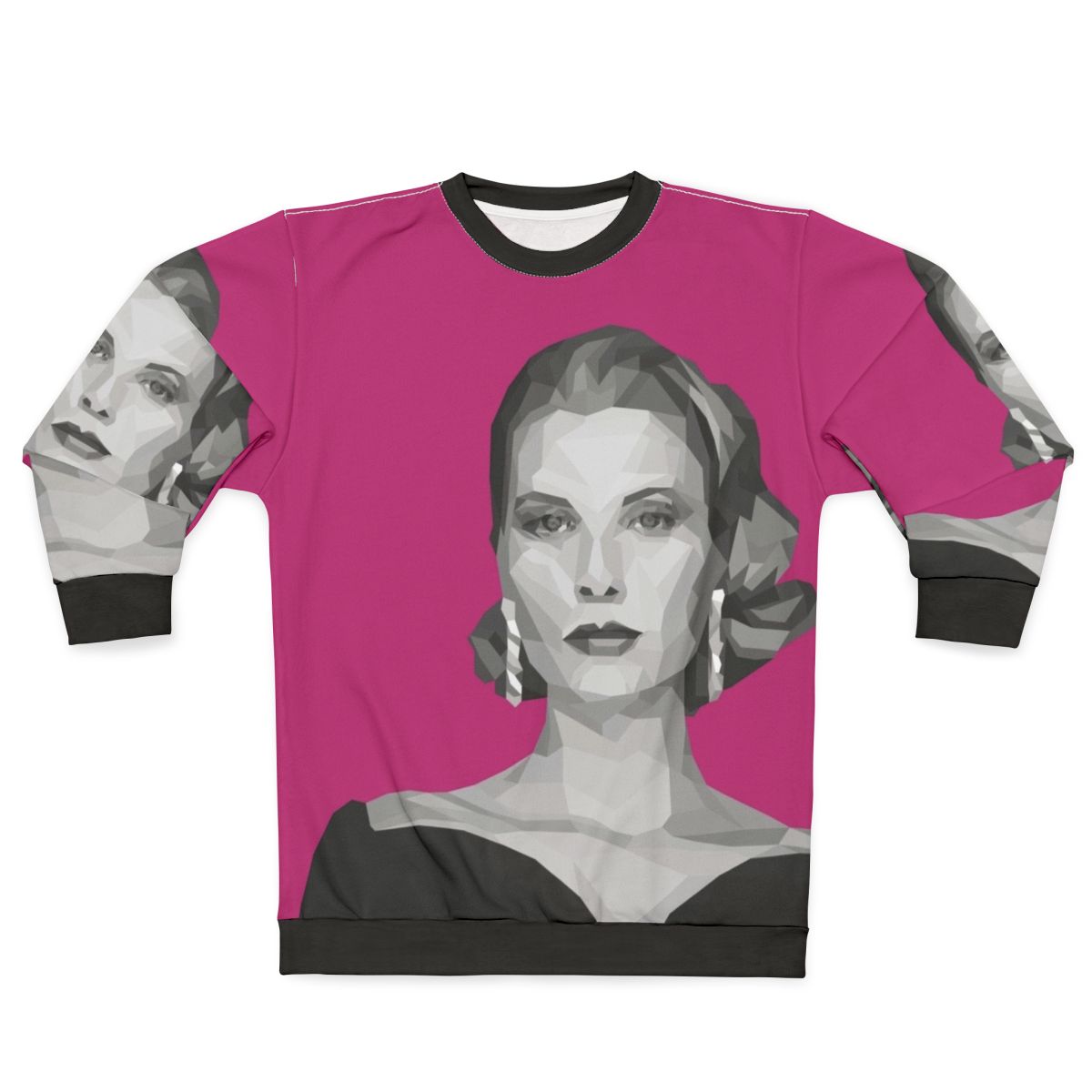 Grace Kelly Geometric Poly Pink Fuchsia Sweatshirt
