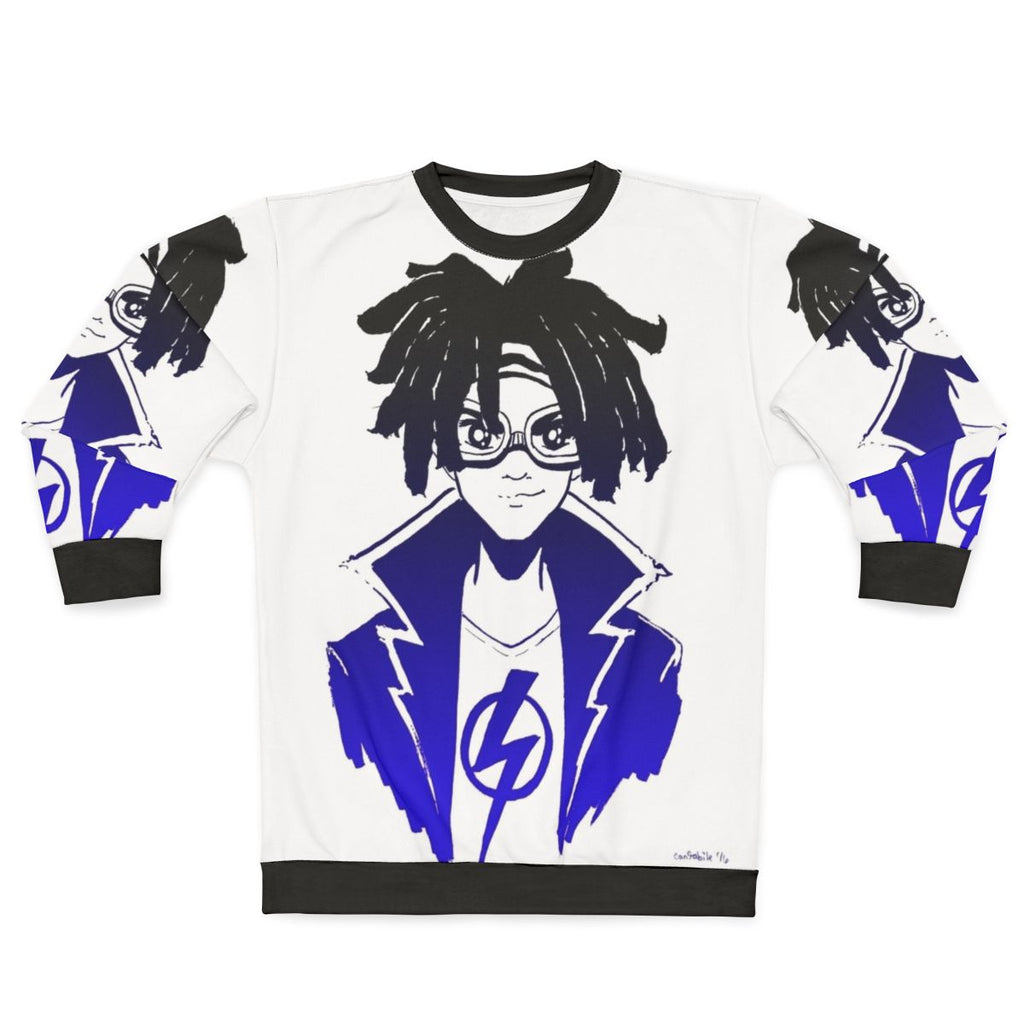 Gradient Static Sweatshirt featuring a cool superhero fanart design