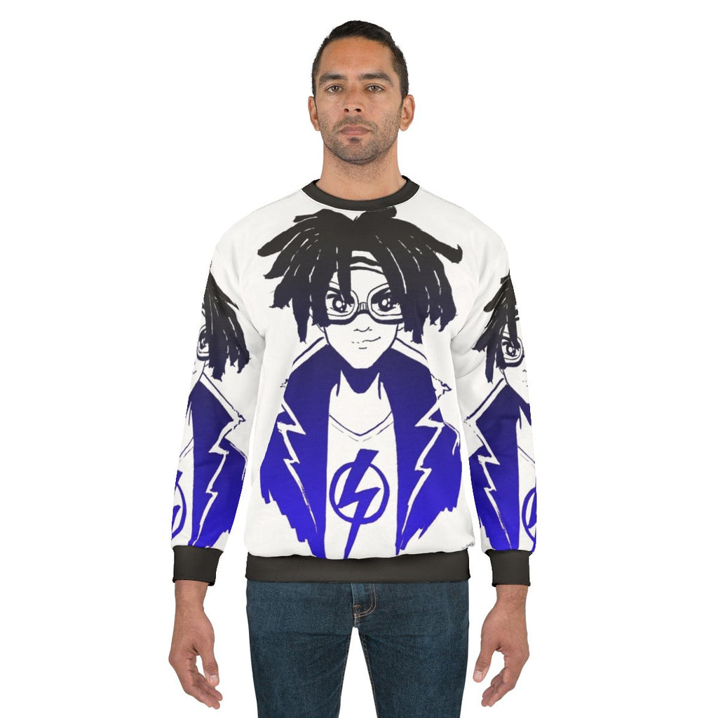 Gradient Static Sweatshirt featuring a cool superhero fanart design