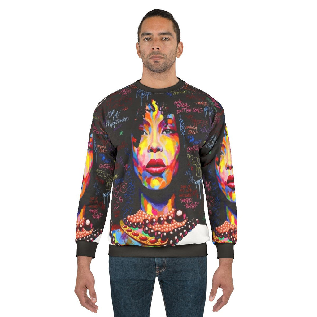 Graffiti-inspired hip hop sweatshirt