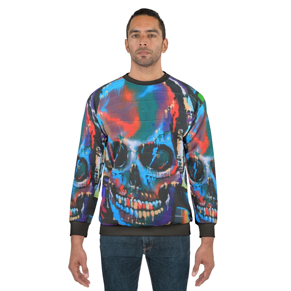 Graffiti sweatshirt featuring vibrant, abstract street art design