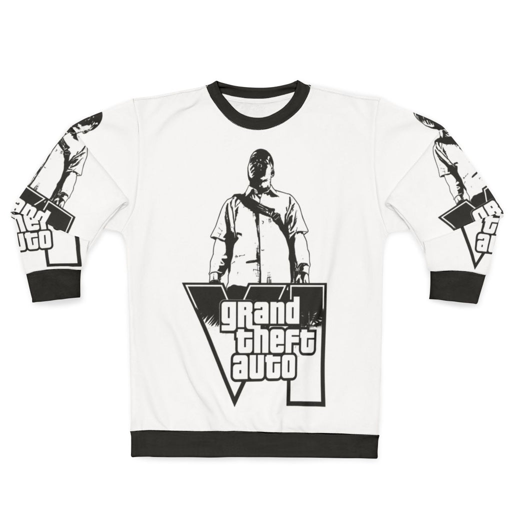 Grand Theft Auto Sweatshirt with Retro Gaming Inspired Design