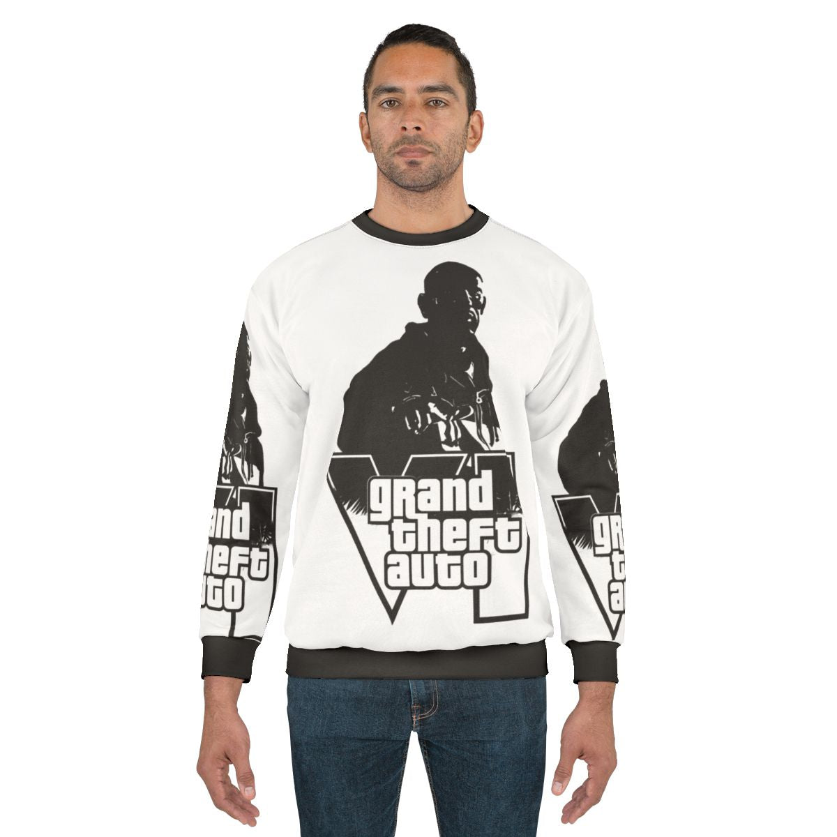 Grand Theft Auto Sweatshirt featuring retro gaming graphics