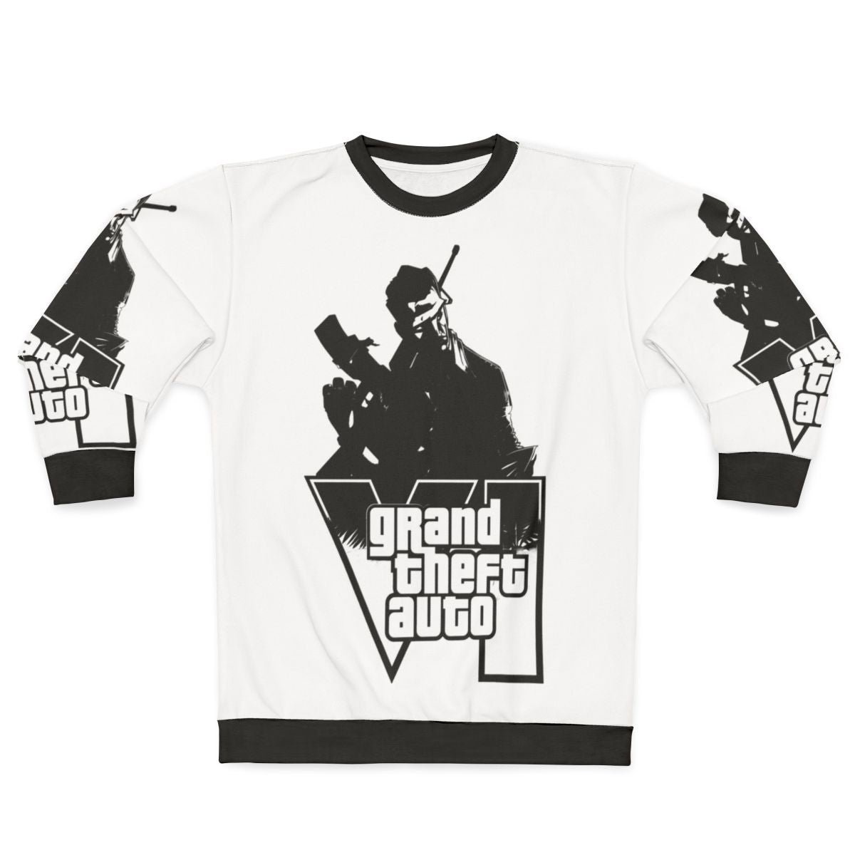 Grand Theft Auto Sweatshirt featuring retro gaming graphics