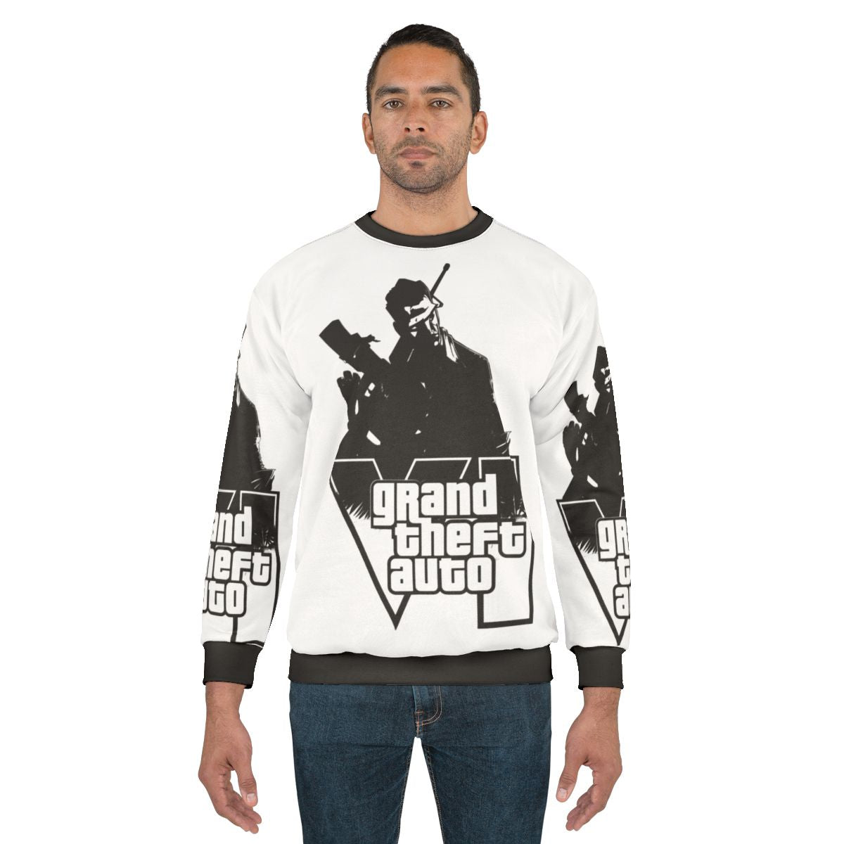 Grand Theft Auto Sweatshirt featuring retro gaming graphics