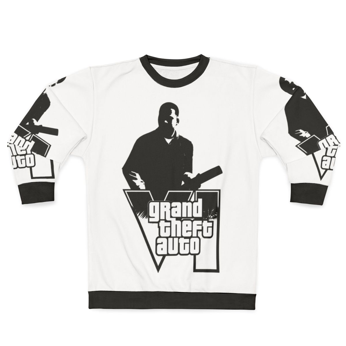Grand Theft Auto themed sweatshirt with gaming graphics