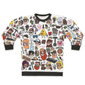 Gravity Falls Doodle Sweatshirt featuring characters Dipper, Mabel, and Bill Cipher