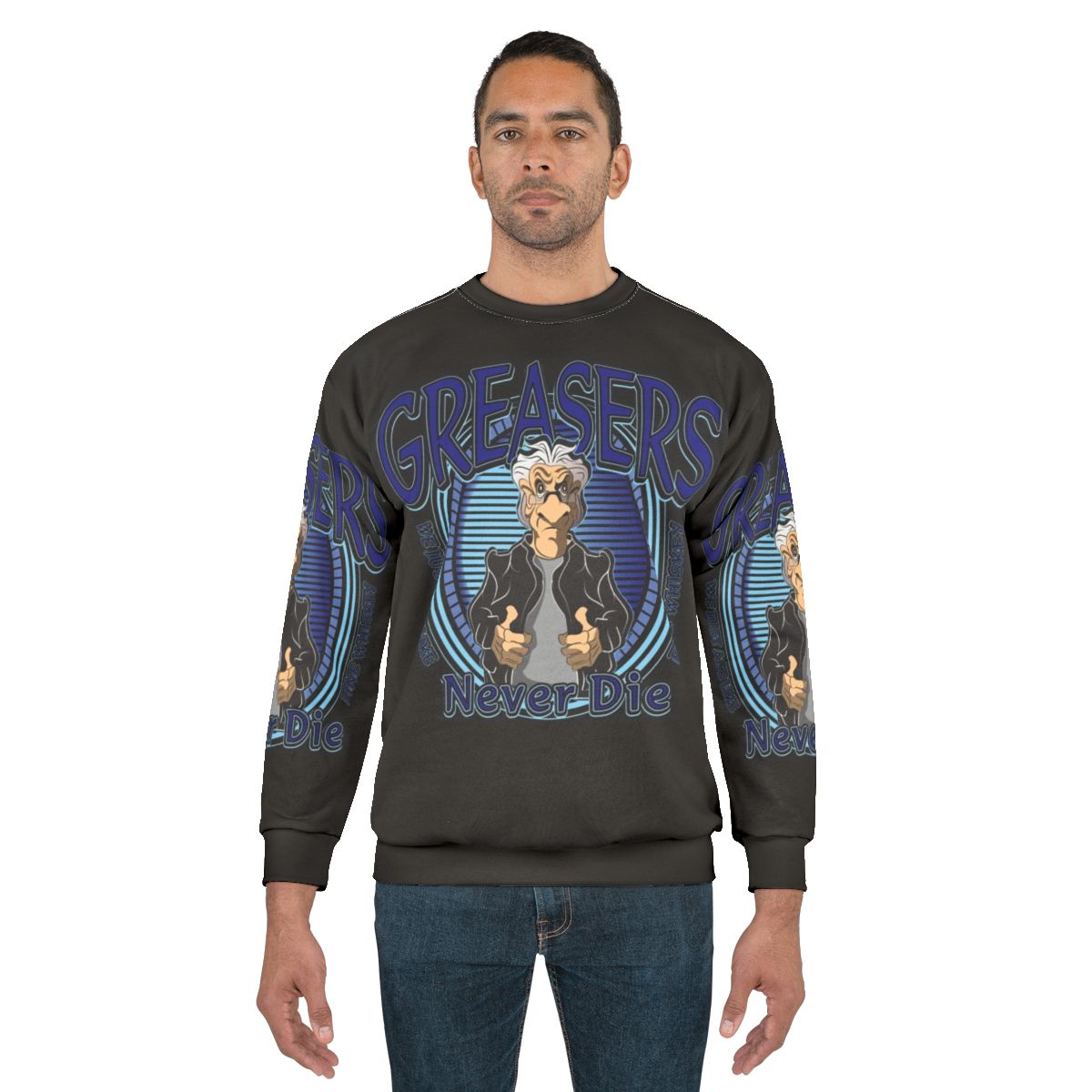 Greasers Never Die Retro 70s Grease Themed Sweatshirt