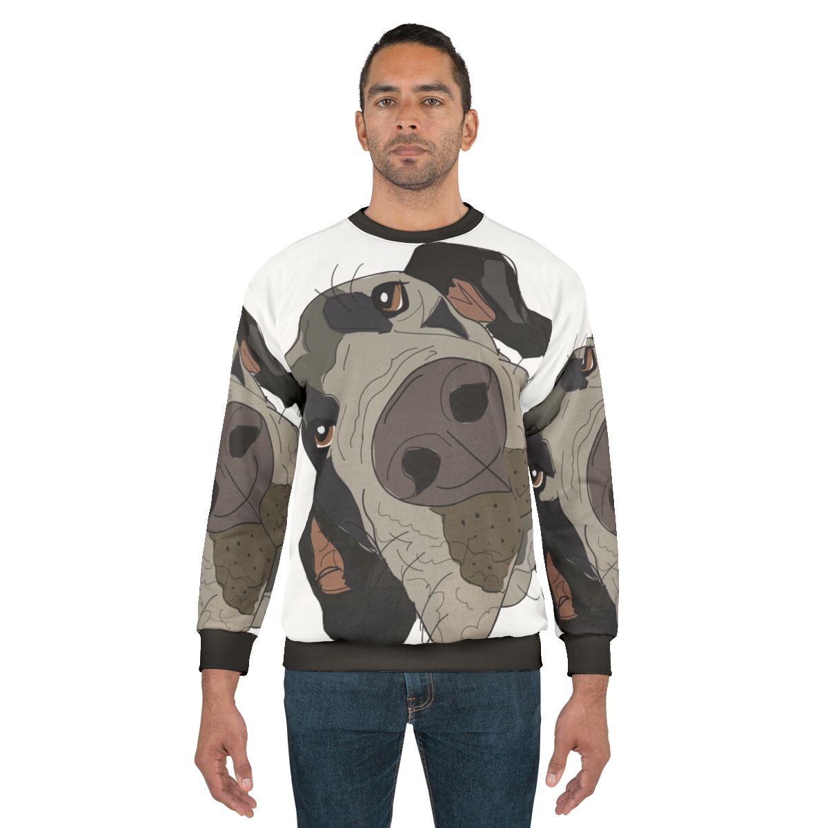 Great Dane dog breed sweatshirt with dog portrait design