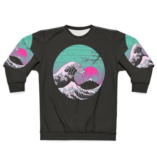 Japanese-inspired retro wave sweatshirt