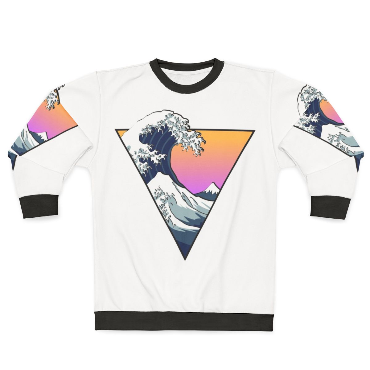 Ukiyo-e inspired 'Great Wave' aesthetic sweatshirt