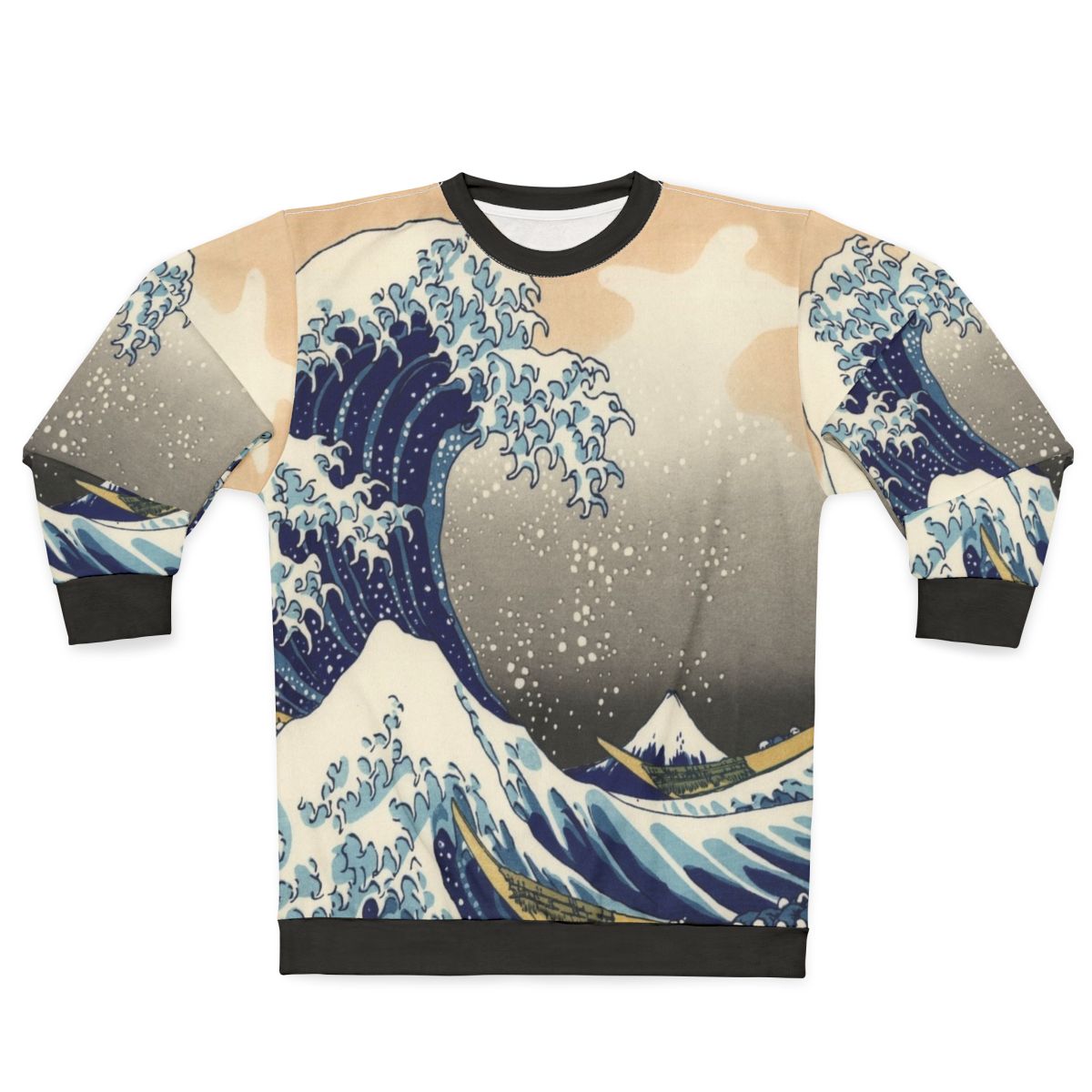 Vintage Great Wave Sweatshirt featuring the iconic Hokusai Japanese artwork