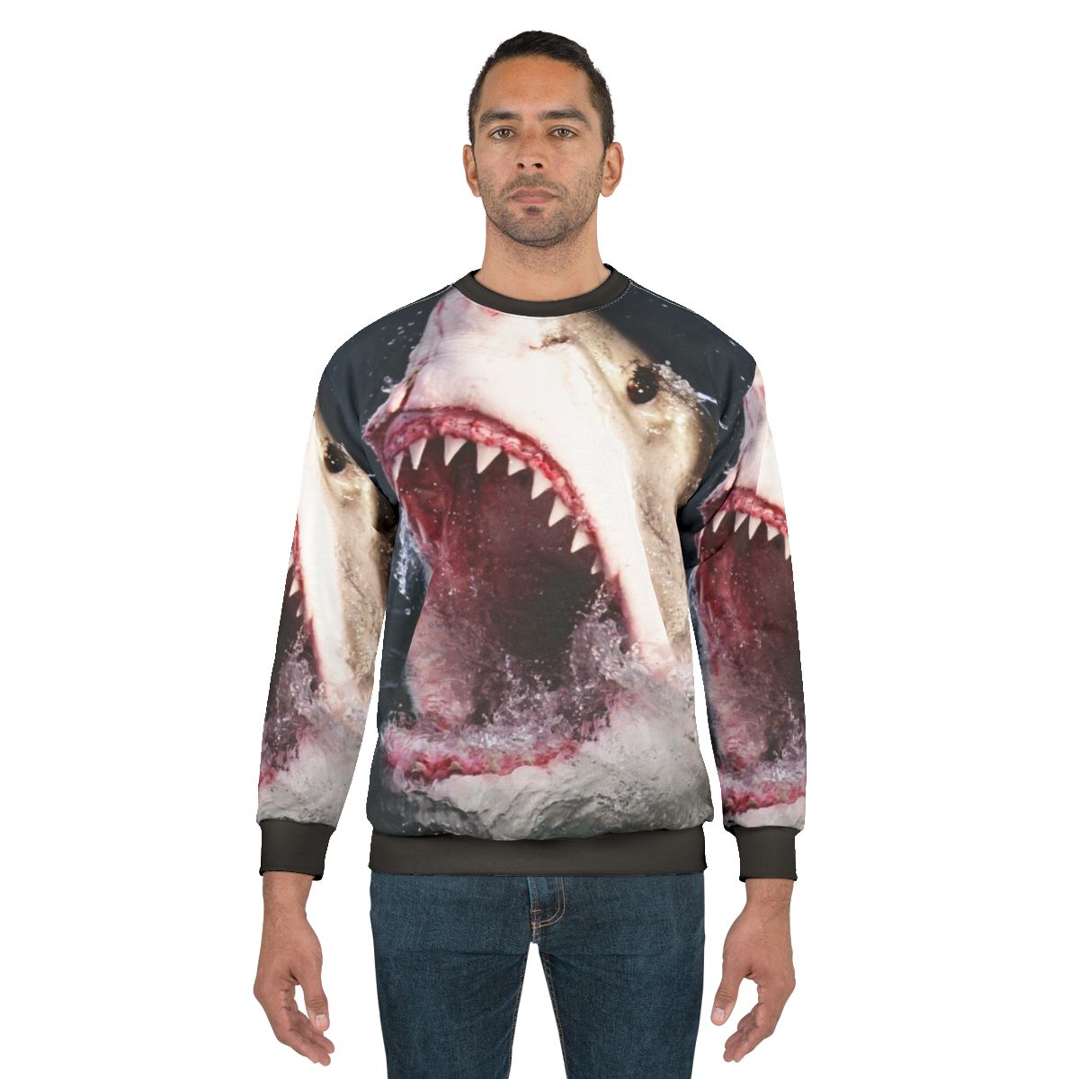 3D great white shark bite sweatshirt