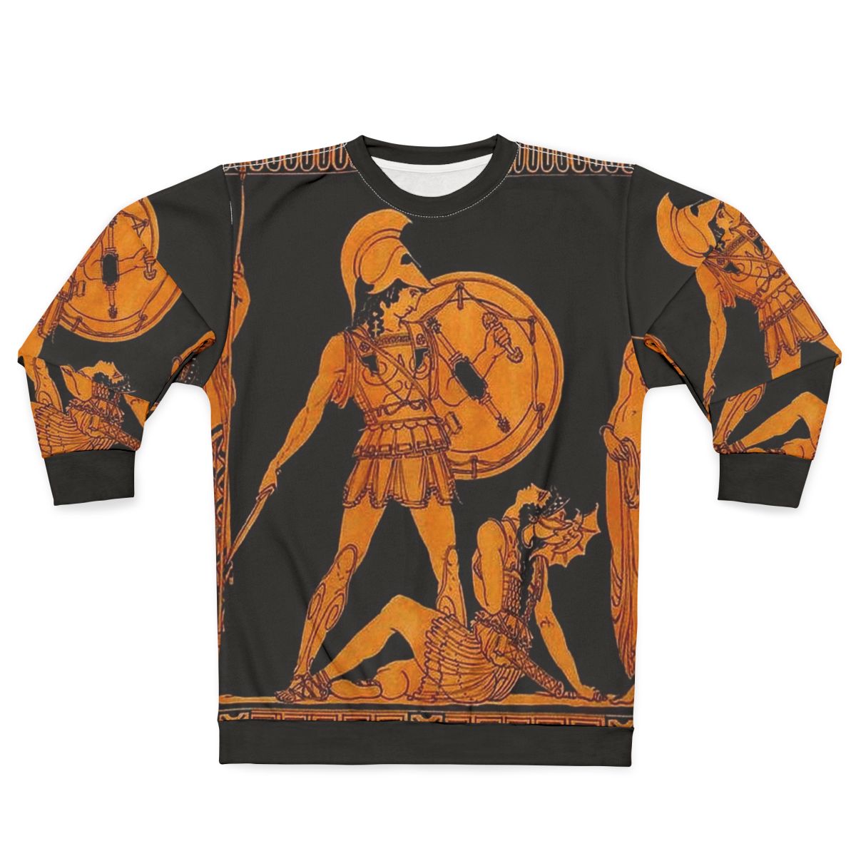 Ancient Greek gods and goddesses frieze print on a sweatshirt
