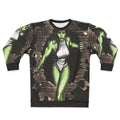 Green Girl Sweatshirt for Fantasy and Action Lovers