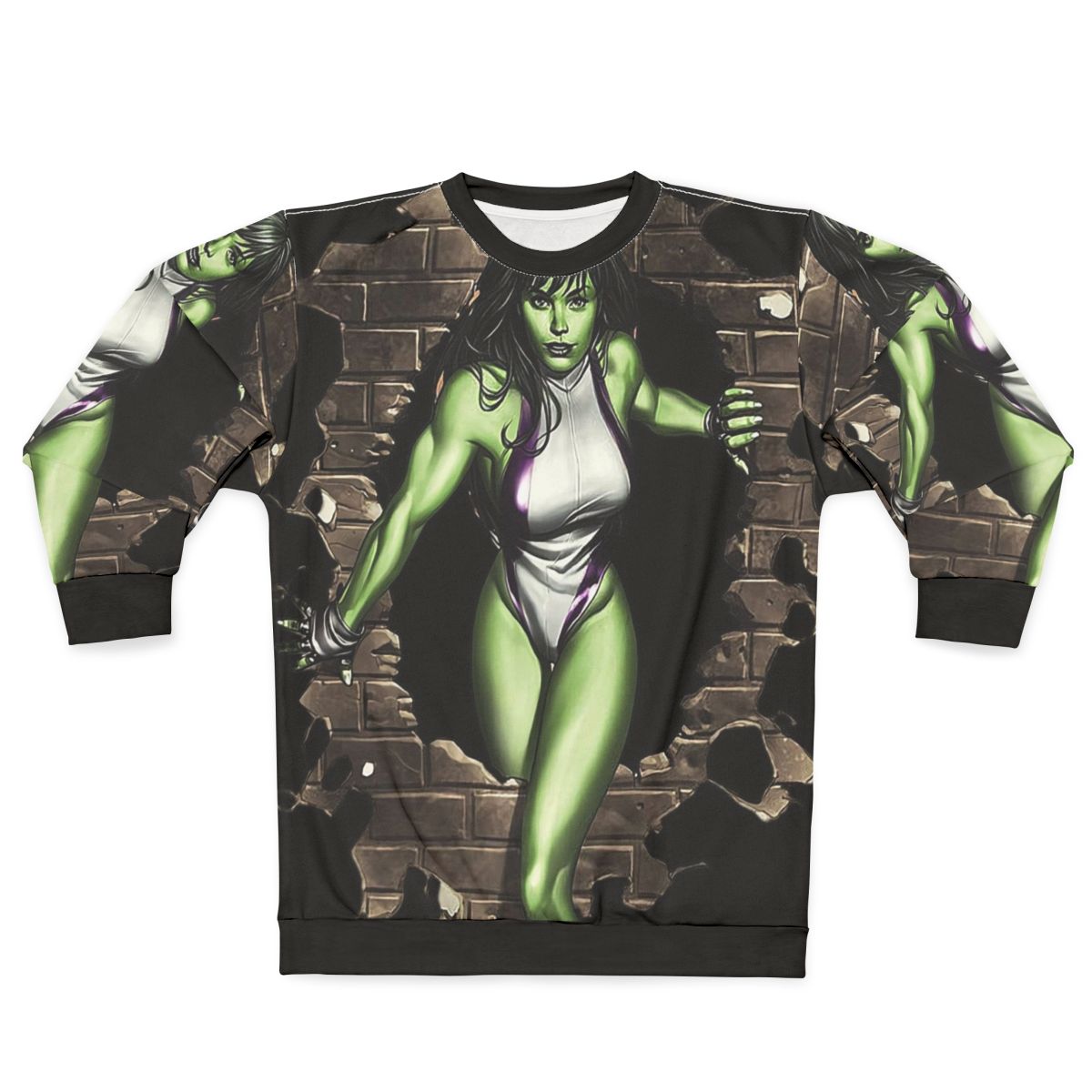 Green Girl Sweatshirt for Fantasy and Action Lovers