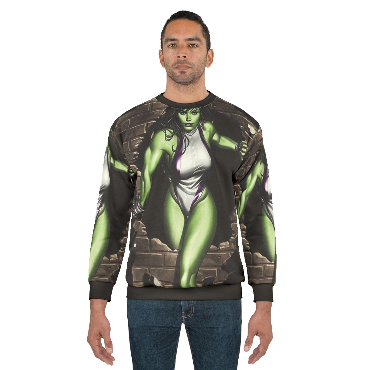 Green Girl Sweatshirt for Fantasy and Action Lovers