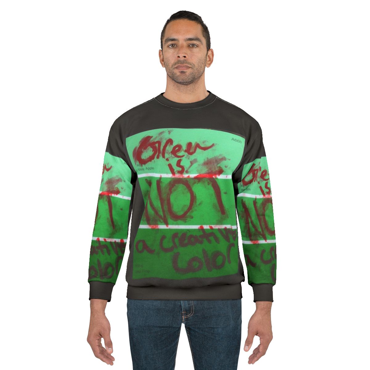 "Don't Hug Me I'm Scared" Creepy Green Sweatshirt