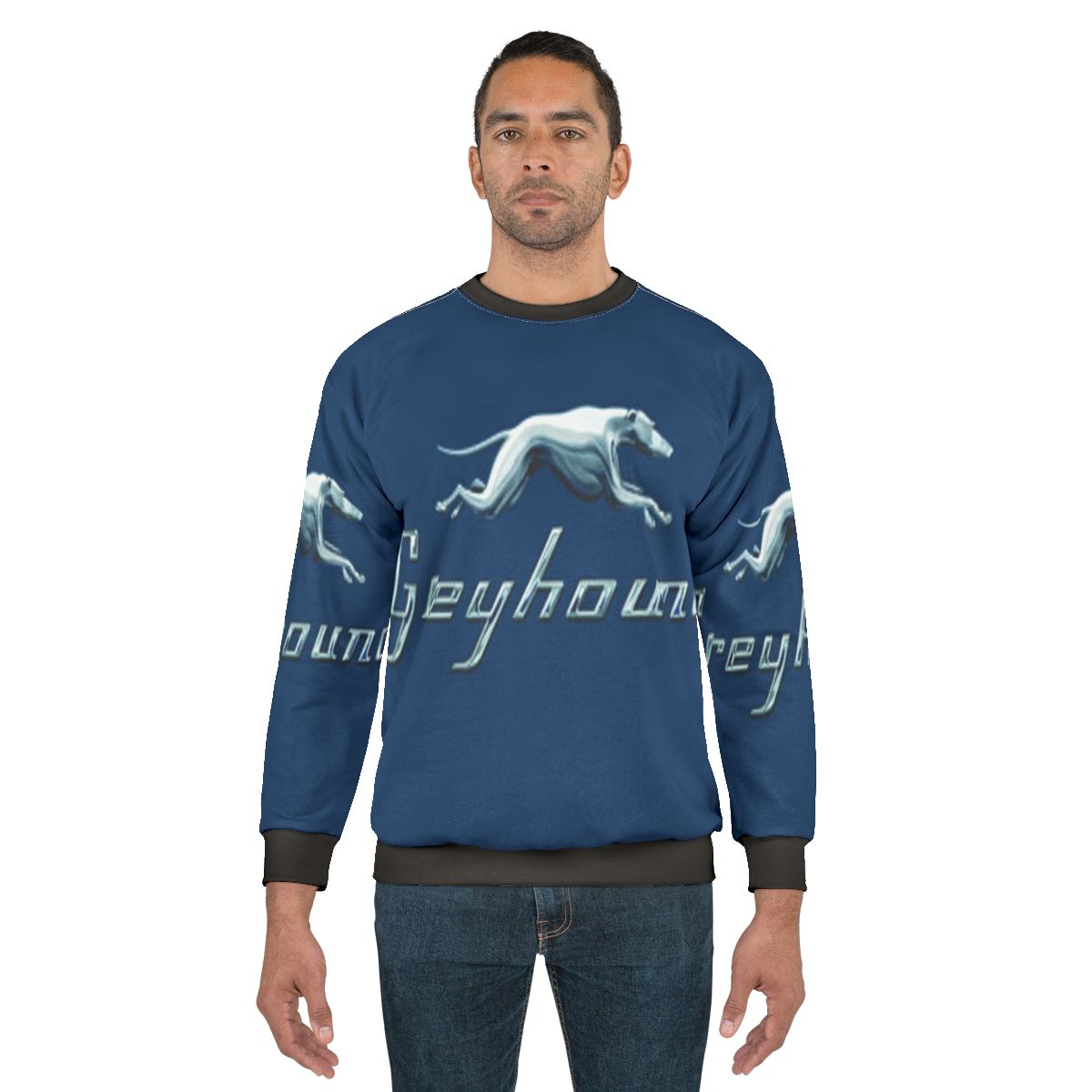 Greyhound blue bus logo sweatshirt