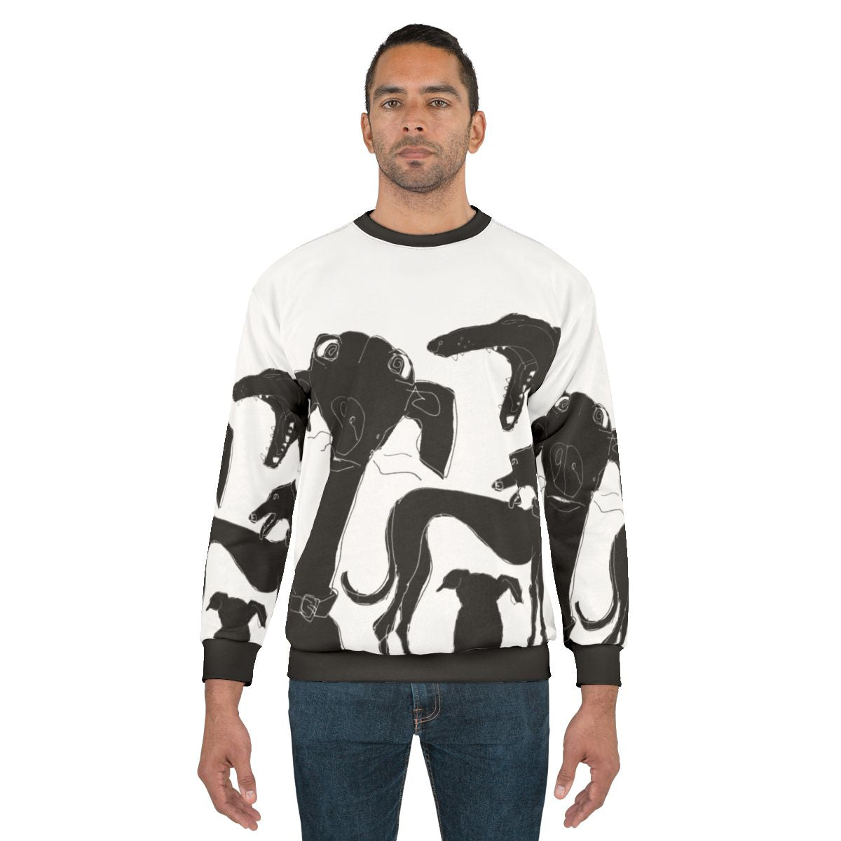 Greyhound pixel dog sweatshirt