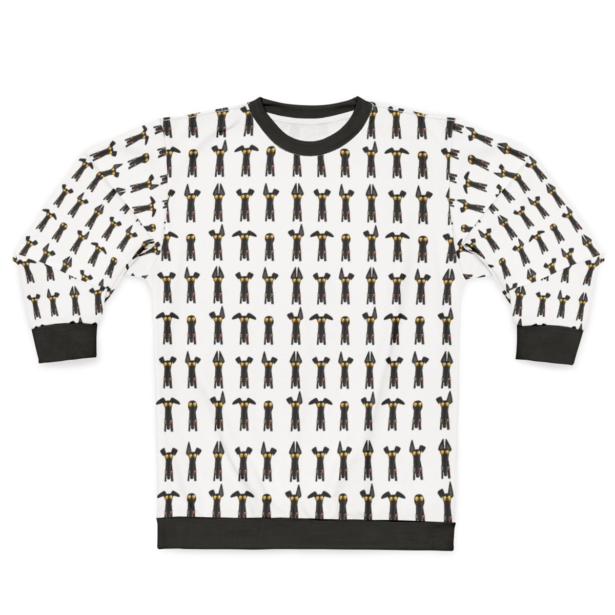 Greyhound and sighthound cartoon design on white sweatshirt