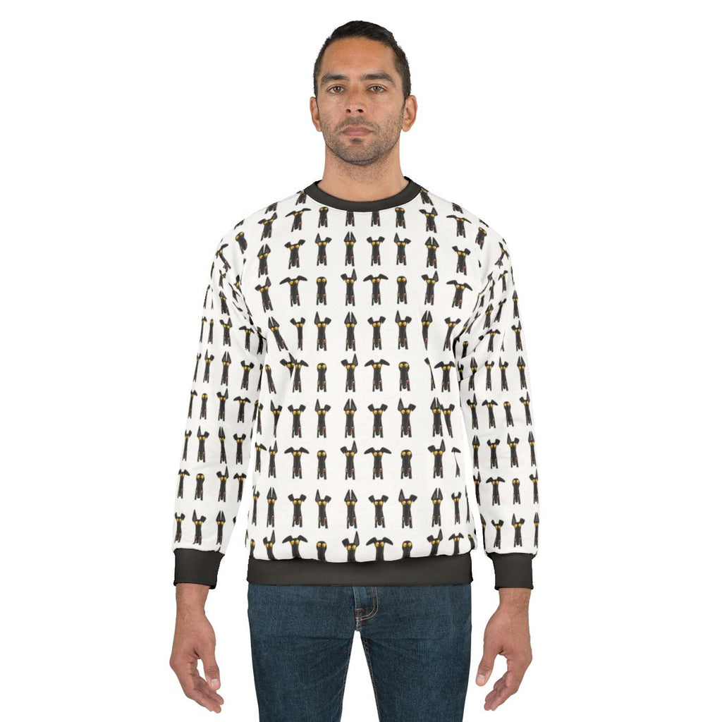 Greyhound and sighthound cartoon design on white sweatshirt
