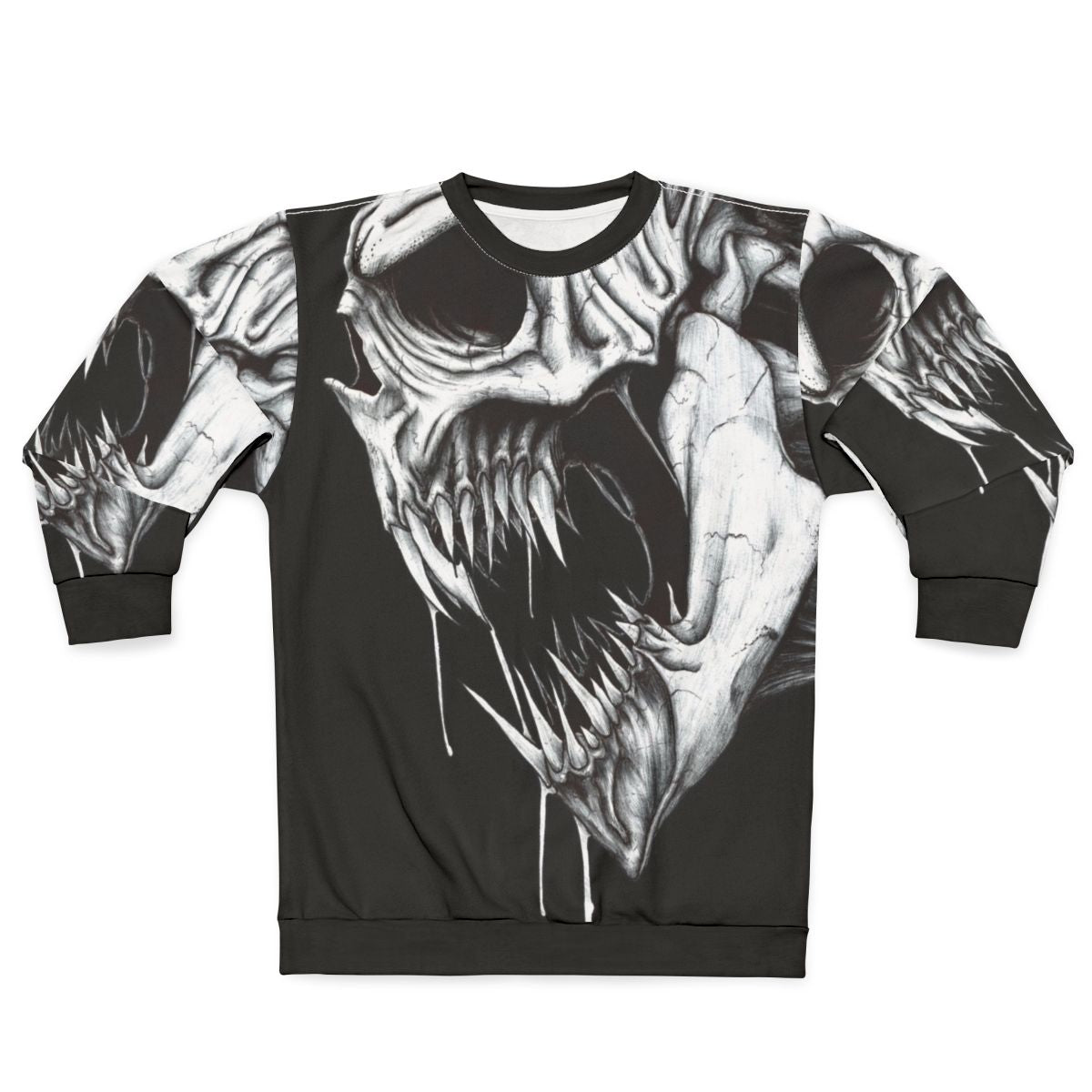 Grim Reaper Sweatshirt with Skull and Bones Design
