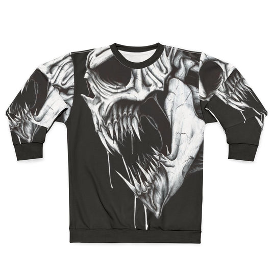 Grim Reaper Sweatshirt with Skull and Bones Design