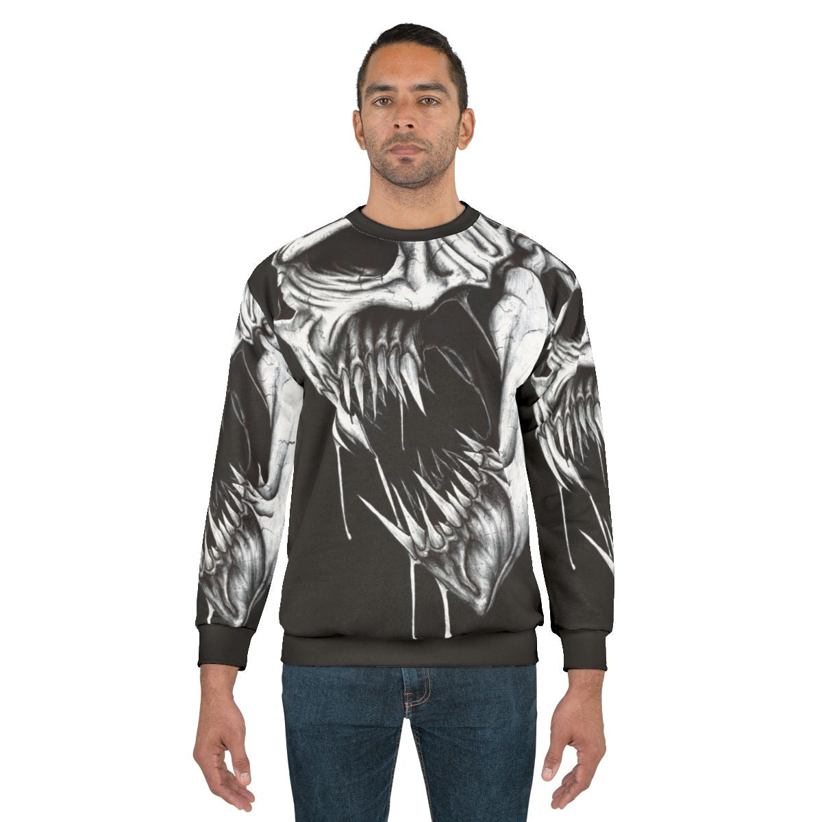 Grim Reaper Sweatshirt with Skull and Bones Design