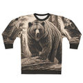 Monochromatic grizzly bear in a sweatshirt