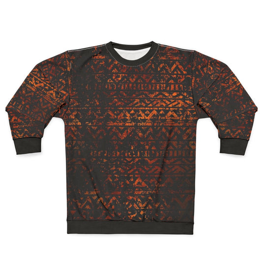 Grunge bronze tribal ethnic geometric pattern sweatshirt