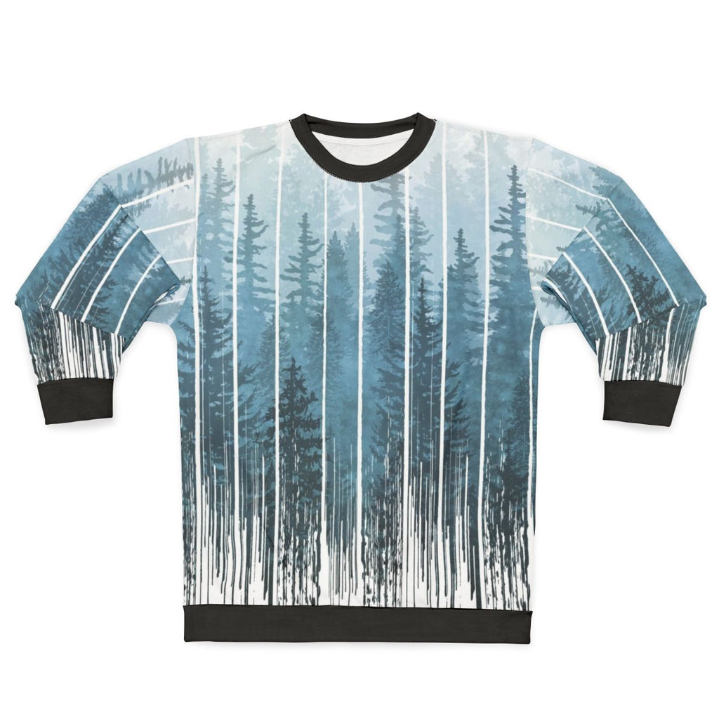 Grunge turquoise misty forest sweatshirt