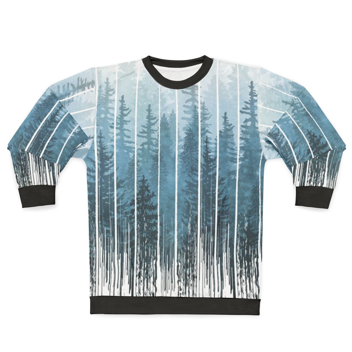 Grunge turquoise misty forest sweatshirt