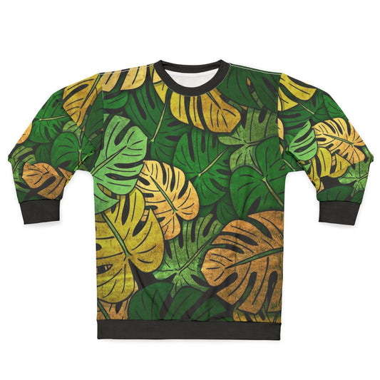 Grunge Monstera Leaves Sweatshirt