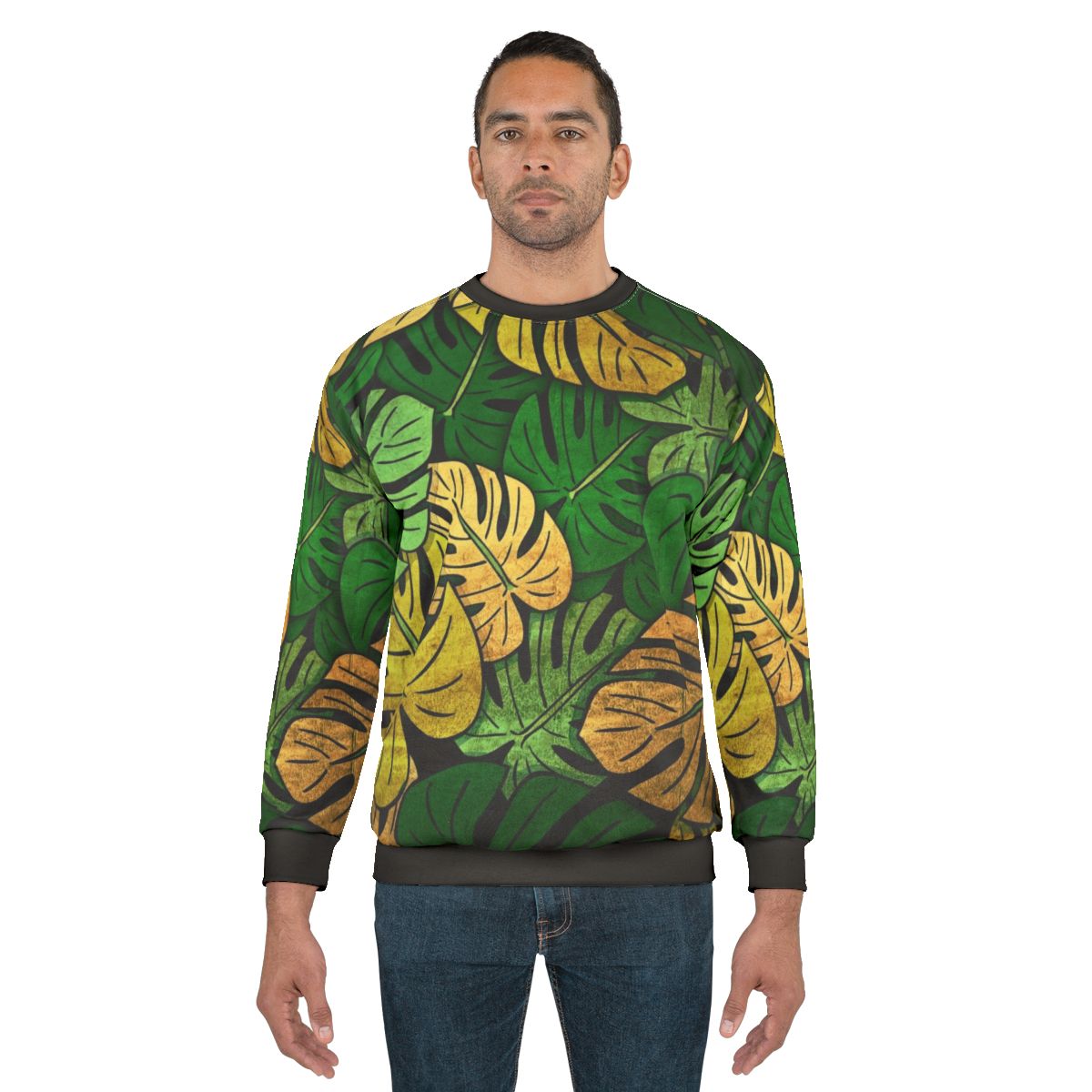 Grunge Monstera Leaves Sweatshirt