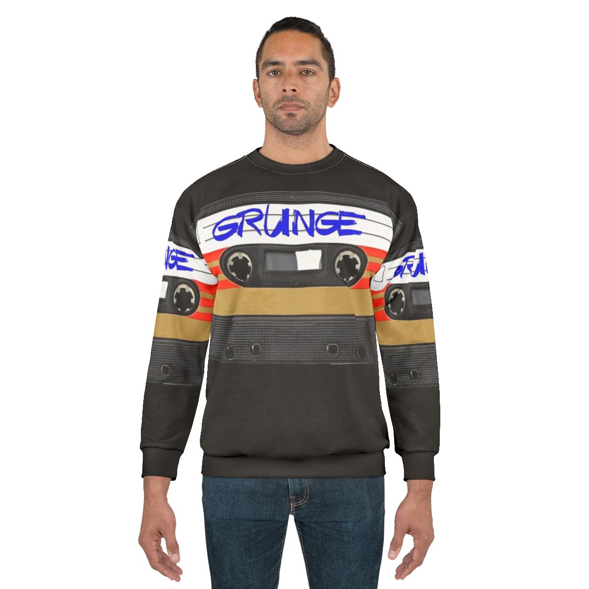 Vintage grunge music sweatshirt featuring retro alternative band graphics