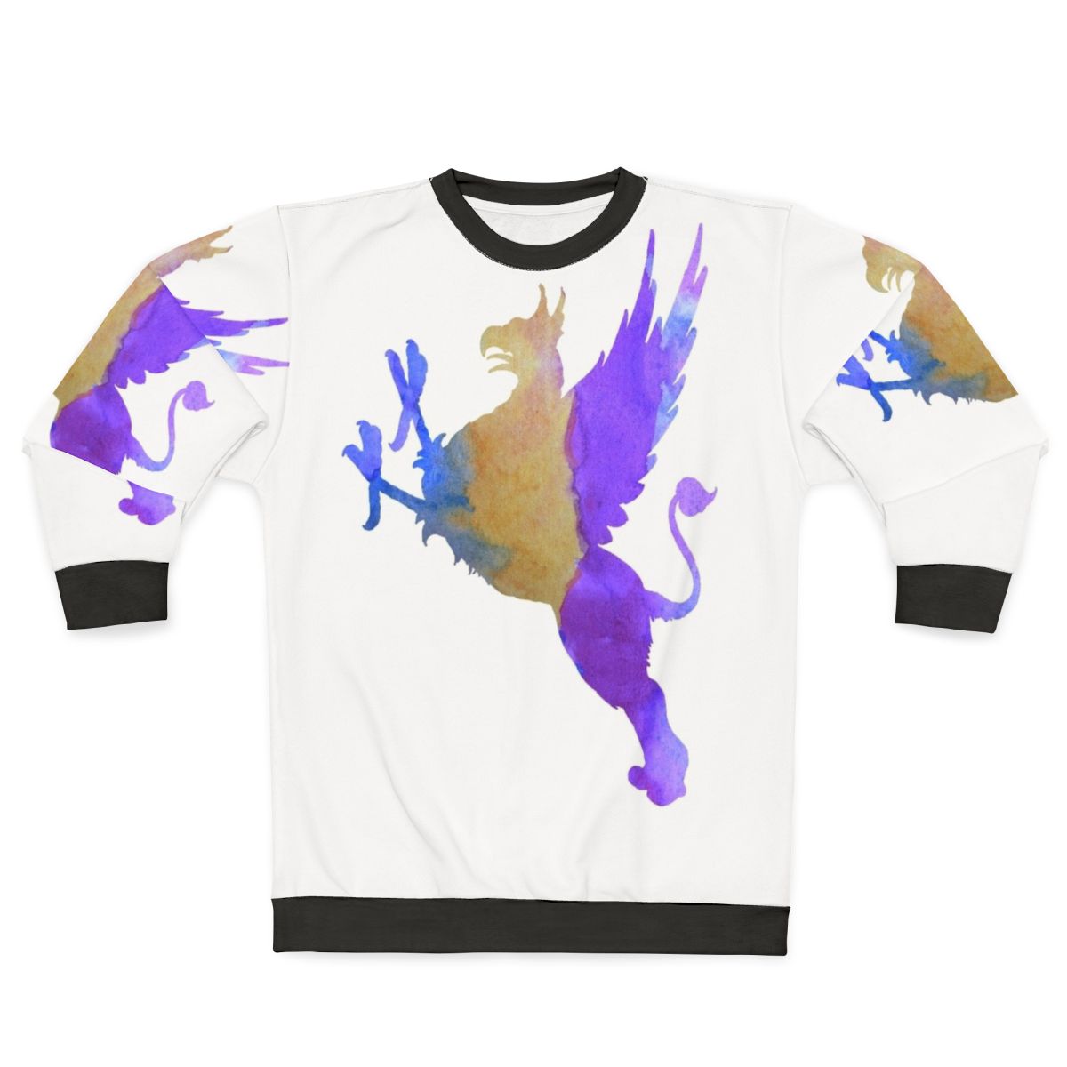 Gryphon Sweatshirt with Colorful Abstract Silhouette Design