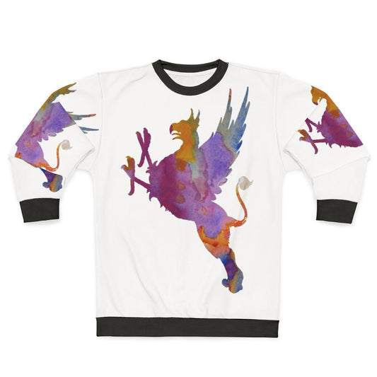 Gryphon Sweatshirt with Colorful Abstract Silhouette Design