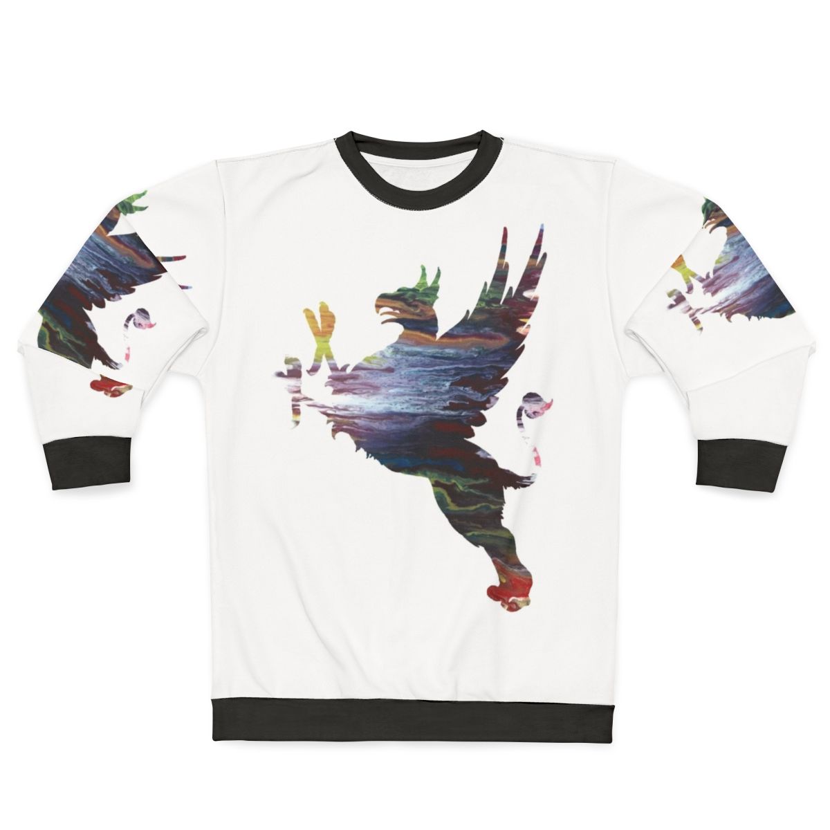 Colorful gryphon silhouette abstract art sweatshirt for toddler boys