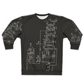 Amplifier tube schematic graphic sweatshirt for guitar and music lovers