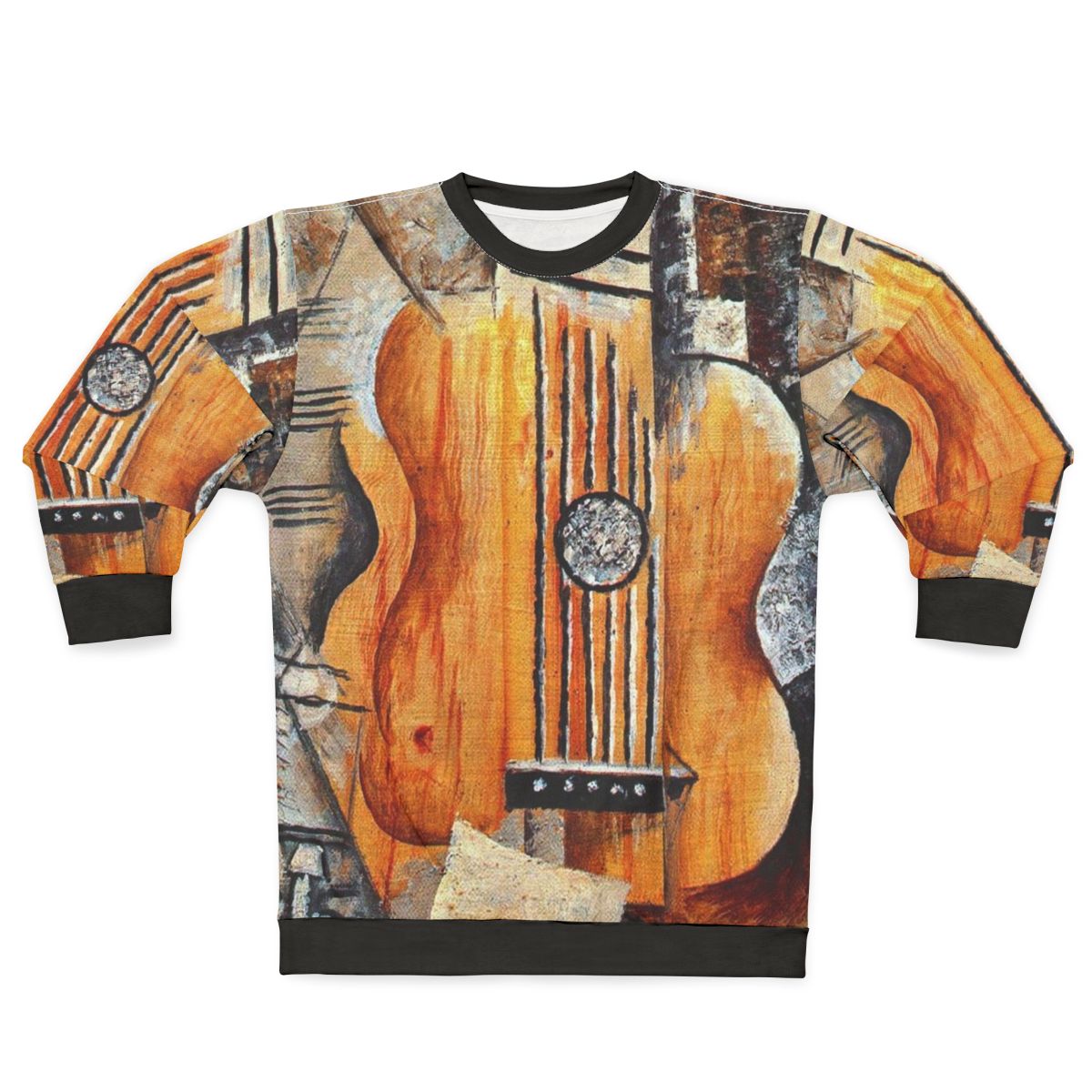 Classic guitar painting design on a comfortable sweatshirt