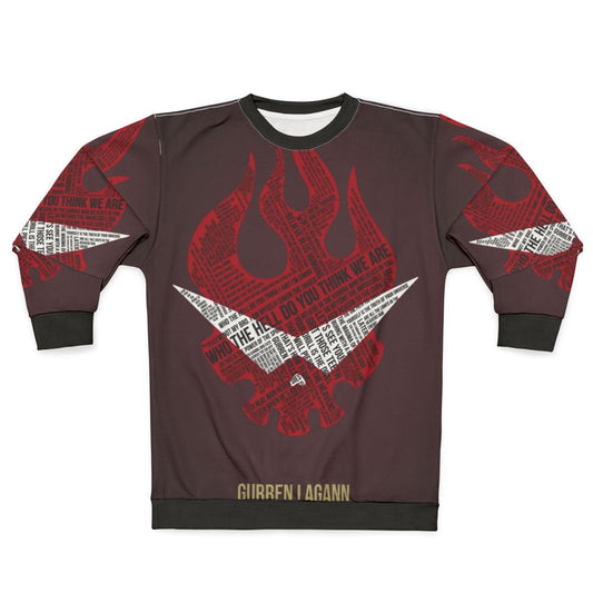 Gurren Lagann anime typography design sweatshirt