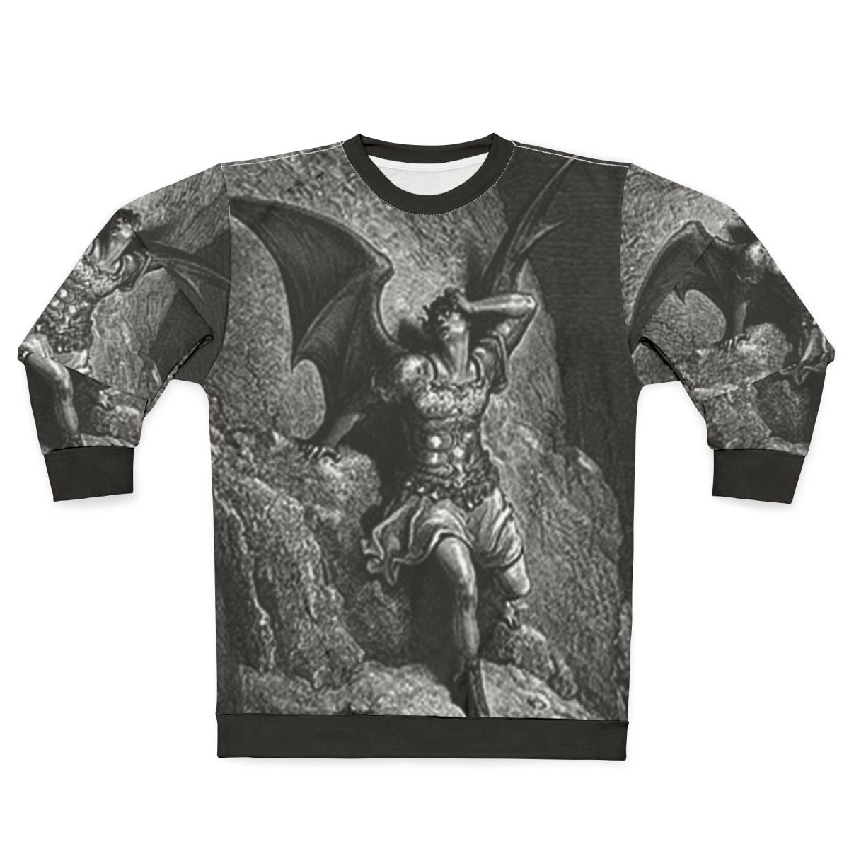 Vintage Gustave Dore Satan Profile Illustration Sweatshirt
