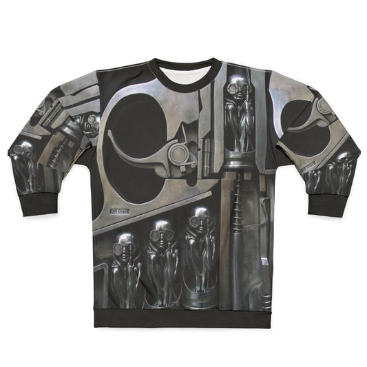 Biomechanical H R Giger Sculpture Sweatshirt