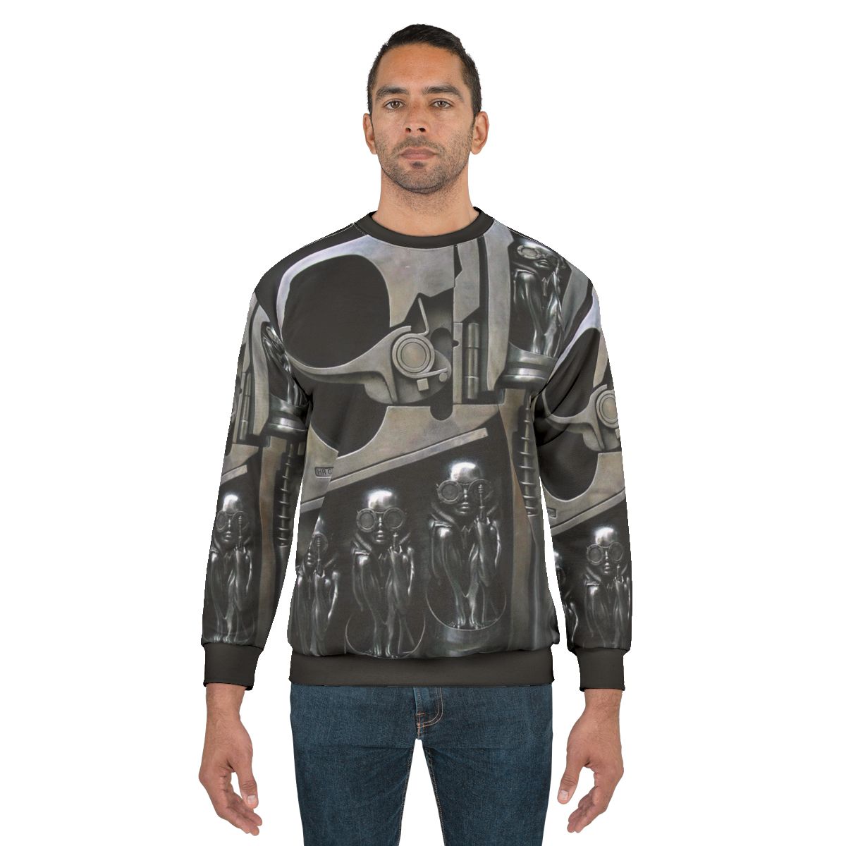 Biomechanical H R Giger Sculpture Sweatshirt