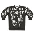 "Hack The Planet" 90s hacker-inspired sweatshirt design