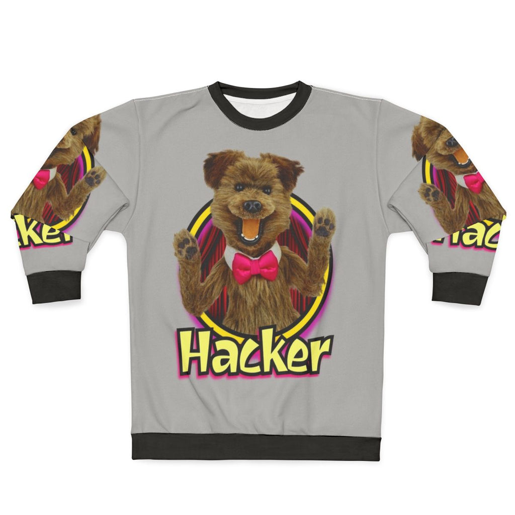 Hacker Time Sweatshirt with Puppet Character Design