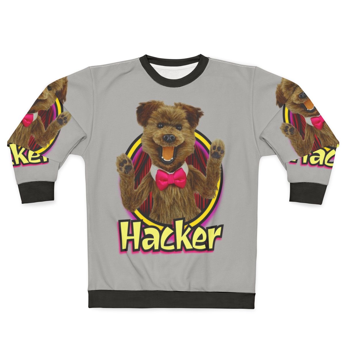 Hacker Time Sweatshirt with Puppet Character Design
