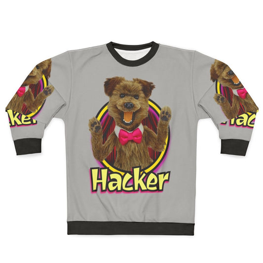 Hacker Time Sweatshirt with Puppet Character Design